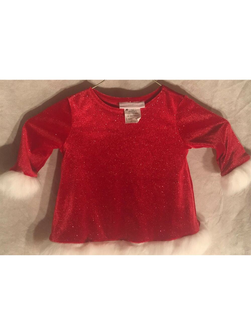 Red Santa Girl's Top Bonnie Baby 3-6 Months